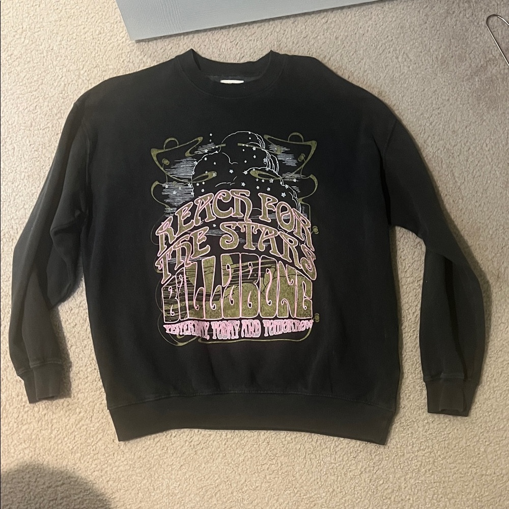 Billabong Black Graphic Crewneck Sweater
